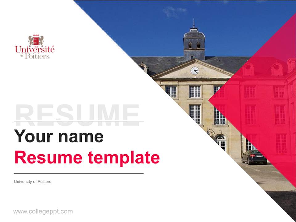 University of Poitiers Resume PPT Template4:3 ratio PPT effect preview image5