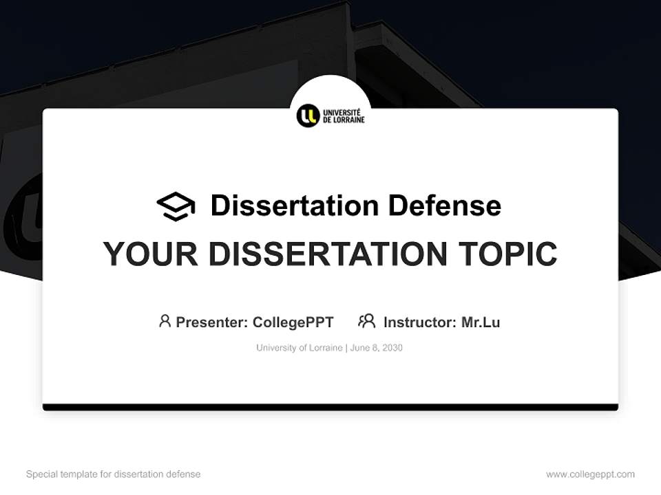 University of Lorraine Graduation Thesis Defense PPT Template4:3 ratio PPT effect preview image7
