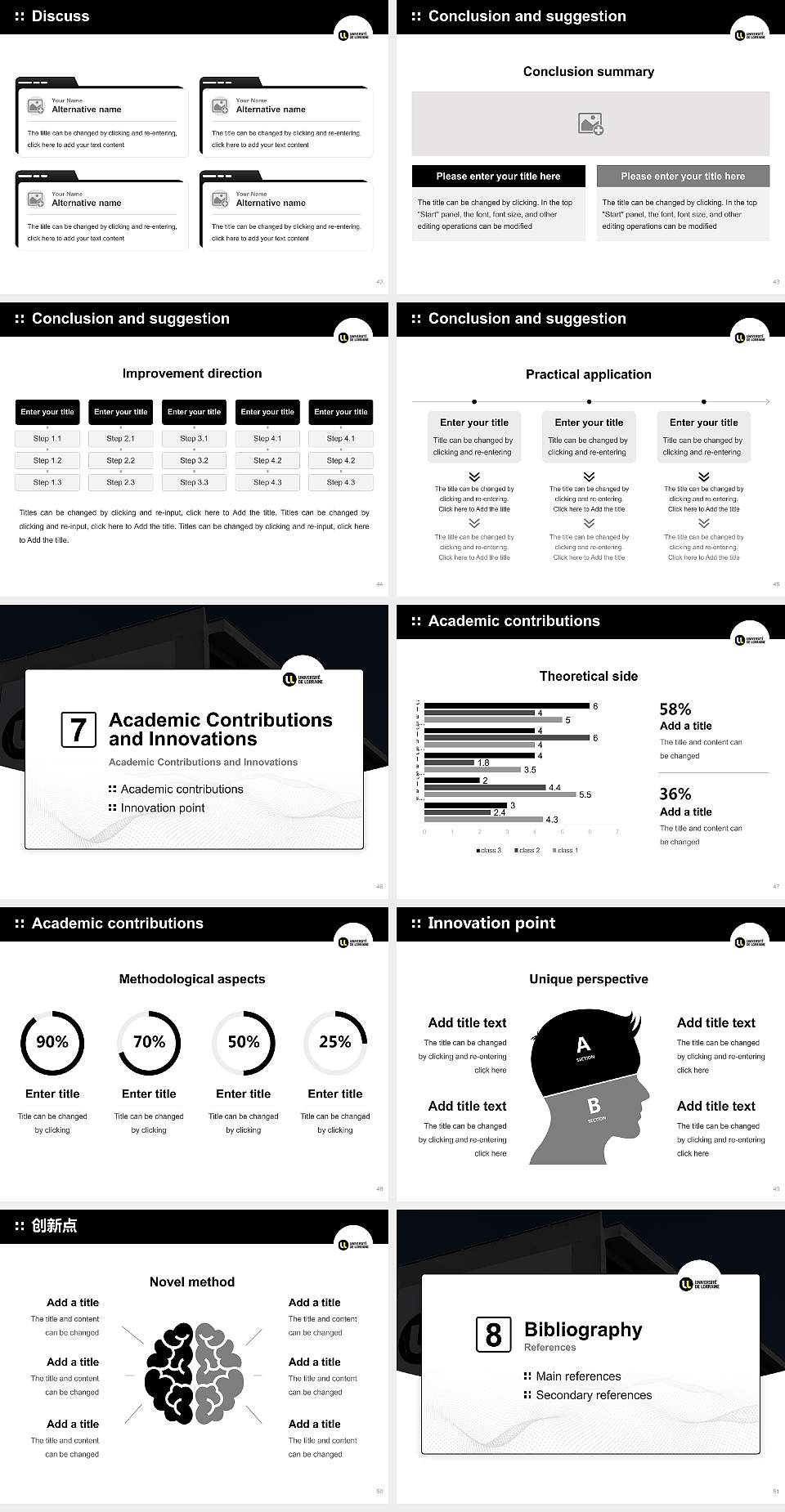 University of Lorraine Graduation Thesis Defense PPT Template4:3 ratio PPT effect preview image6
