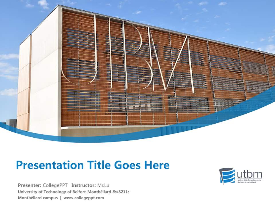 University of Technology of Belfort-Montbéliard – Montbéliard campus Course/Courseware Creation PPT Template4:3 ratio PPT effect preview image5