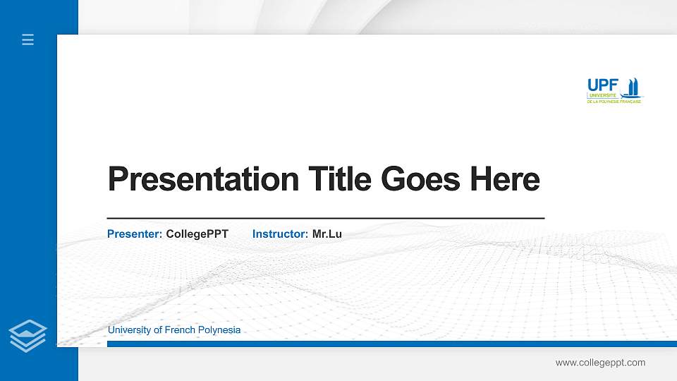 University of French Polynesia Thesis Proposal/Graduation Defense PPT Template16:9 ratio PPT effect preview image