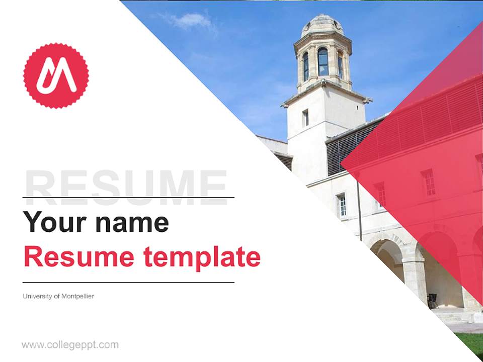 University of Montpellier Resume PPT Template4:3 ratio PPT effect preview image5