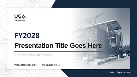 University of Grenoble Alpes – Valence campus Academic Presentation/Research Findings Report PPT Template