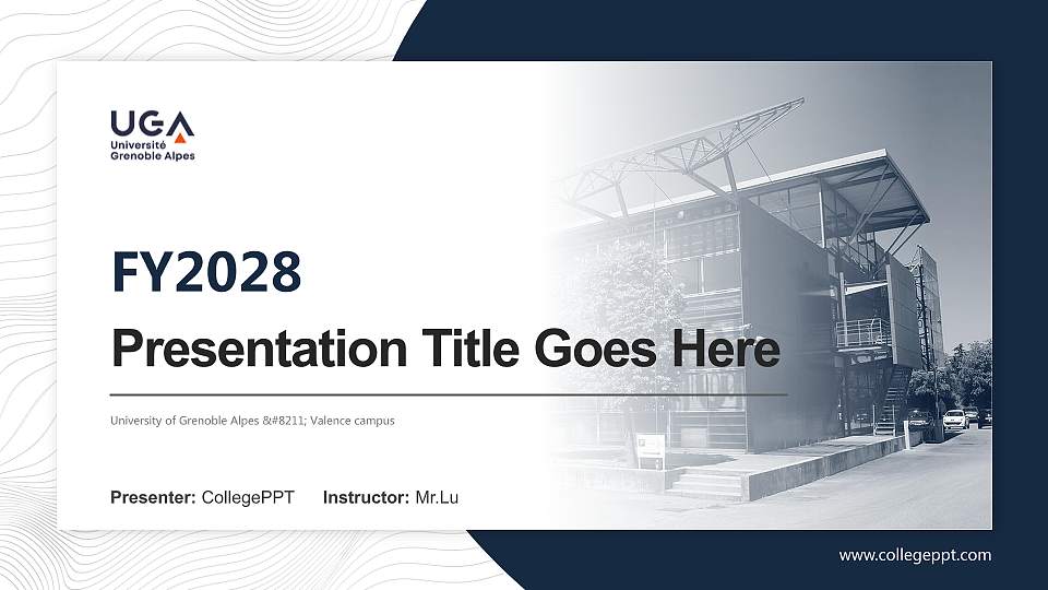 University of Grenoble Alpes – Valence campus Academic Presentation/Research Findings Report PPT Template16:9 ratio PPT effect preview image