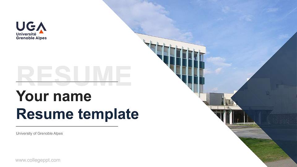 University of Grenoble Alpes Resume PPT Template16:9 ratio PPT effect preview image