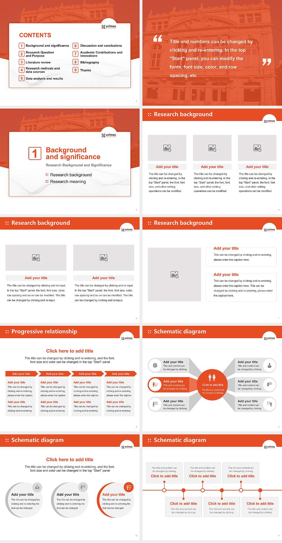University of Nîmes Graduation Thesis Defense PPT Template4:3 ratio PPT effect preview image2