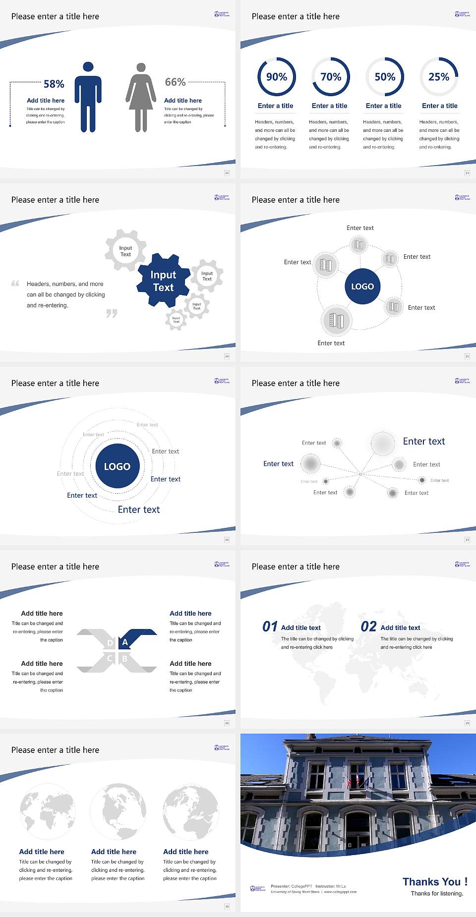University of Savoy Mont Blanc Course/Courseware Creation PPT Template4:3 ratio PPT effect preview image4