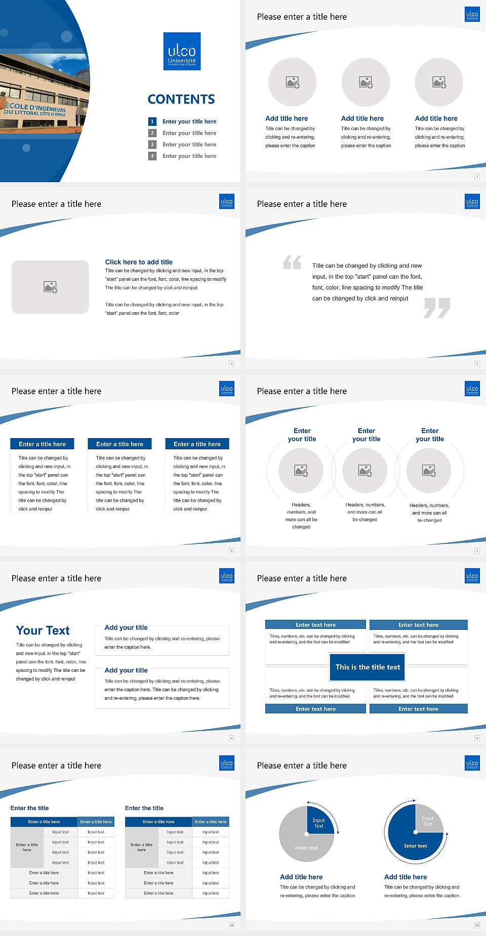 University of Littoral Côte d’Opale – Calais campus Course/Courseware Creation PPT Template4:3 ratio PPT effect preview image2