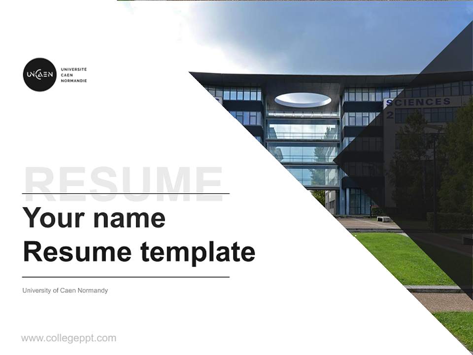University of Caen Normandy Resume PPT Template4:3 ratio PPT effect preview image5