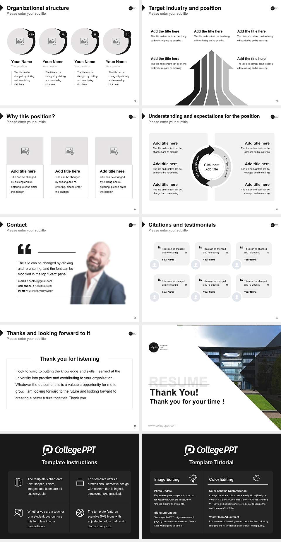 University of Caen Normandy Resume PPT Template4:3 ratio PPT effect preview image4