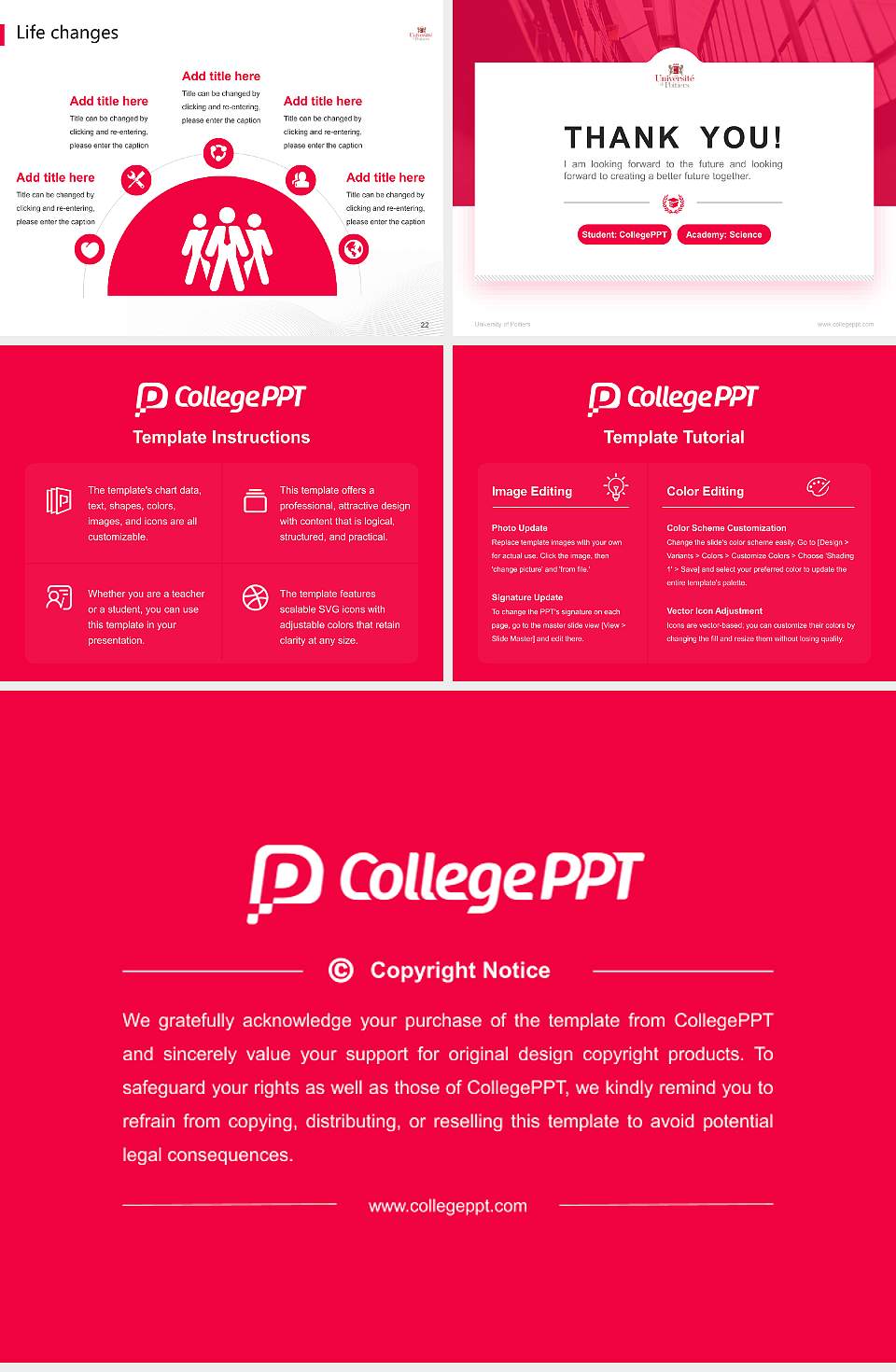 University of Poitiers National Scholarship Defense PPT Template4:3 ratio PPT effect preview image4