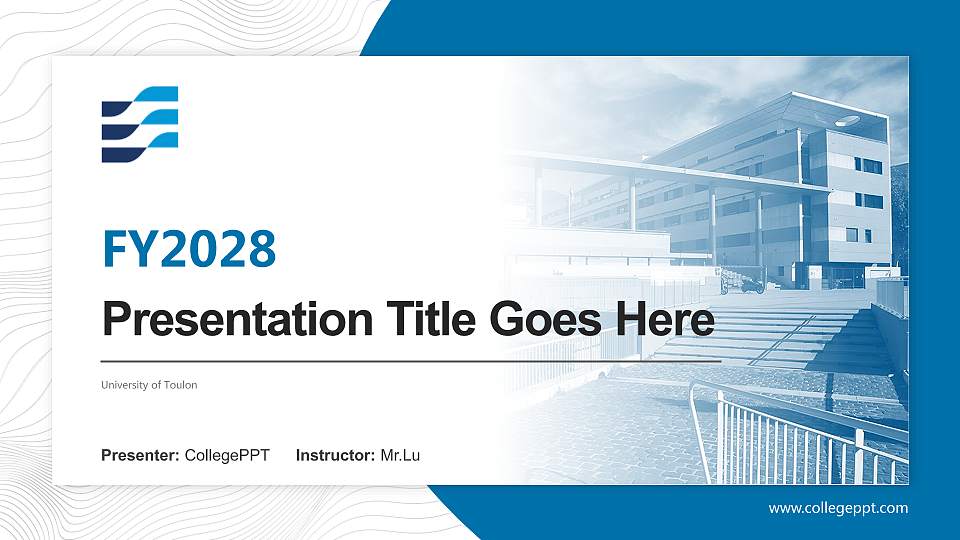 University of Toulon Academic Presentation/Research Findings Report PPT Template16:9 ratio PPT effect preview image