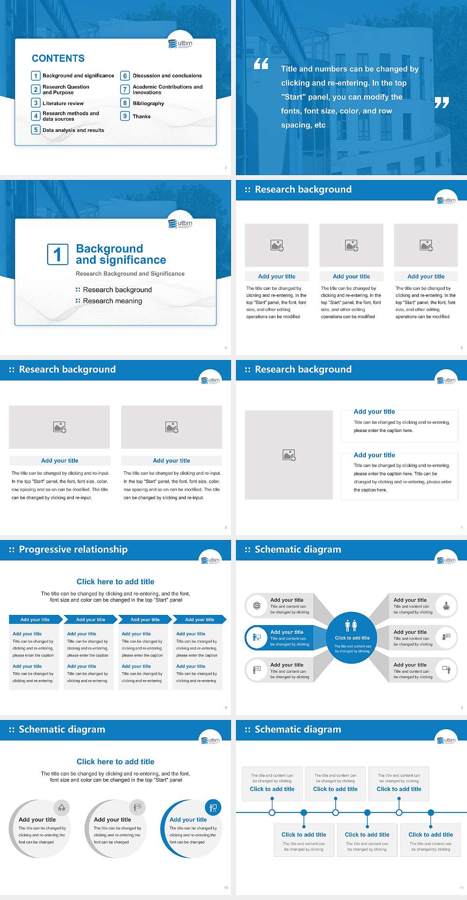 University of Technology of Belfort-Montbéliard Graduation Thesis Defense PPT Template4:3 ratio PPT effect preview image2