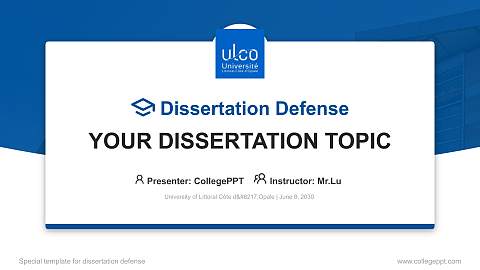 University of Littoral Côte d’Opale Graduation Thesis Defense PPT Template