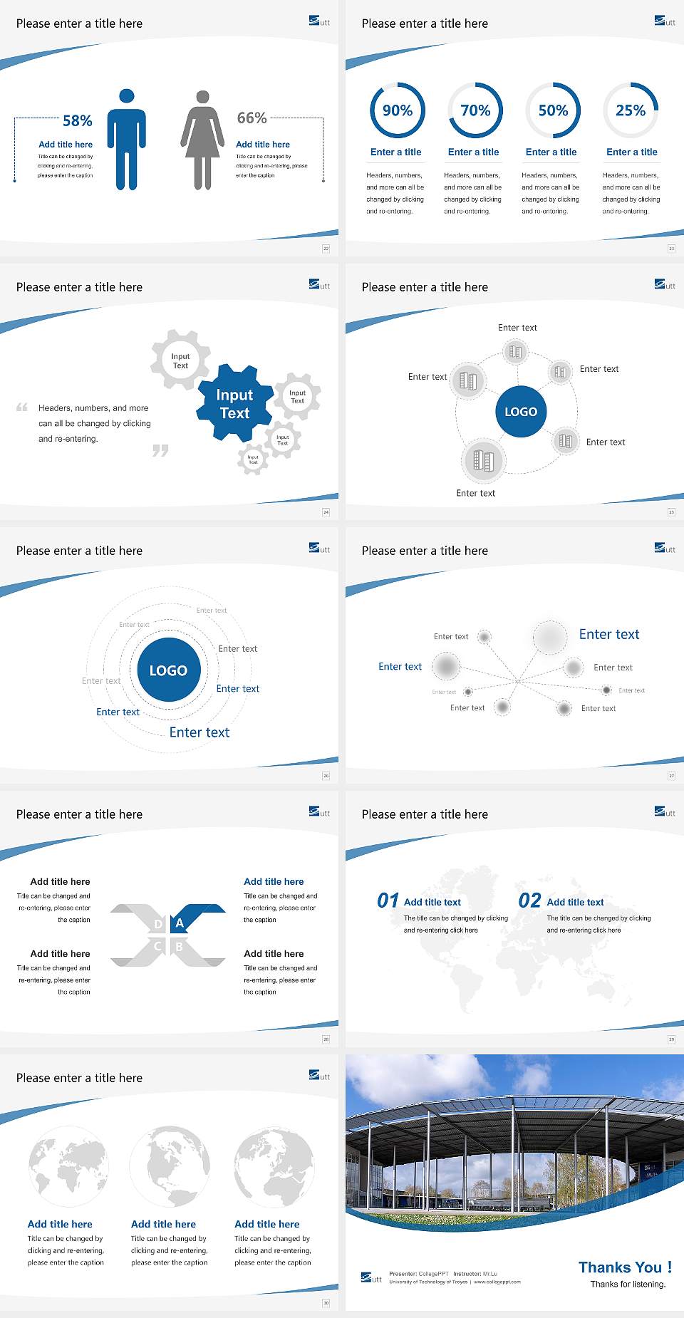 University of Technology of Troyes Course/Courseware Creation PPT Template4:3 ratio PPT effect preview image4