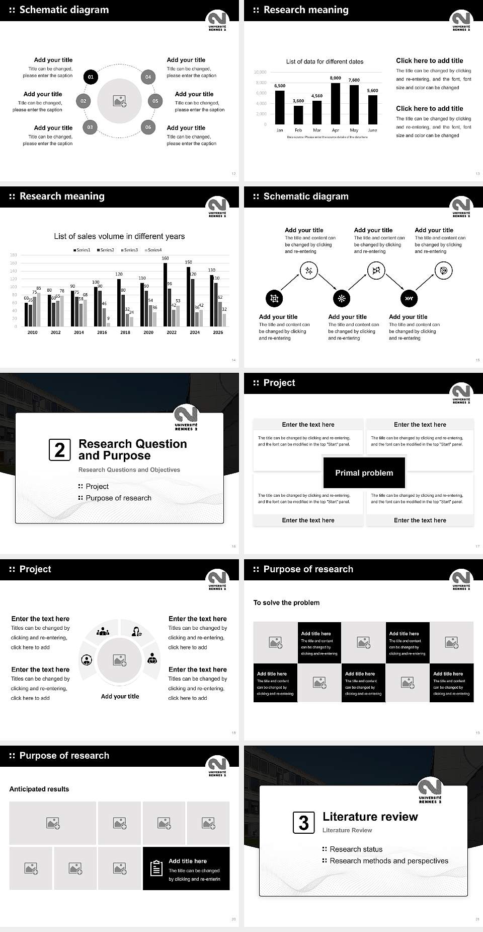 University of Rennes 2 Graduation Thesis Defense PPT Template4:3 ratio PPT effect preview image3