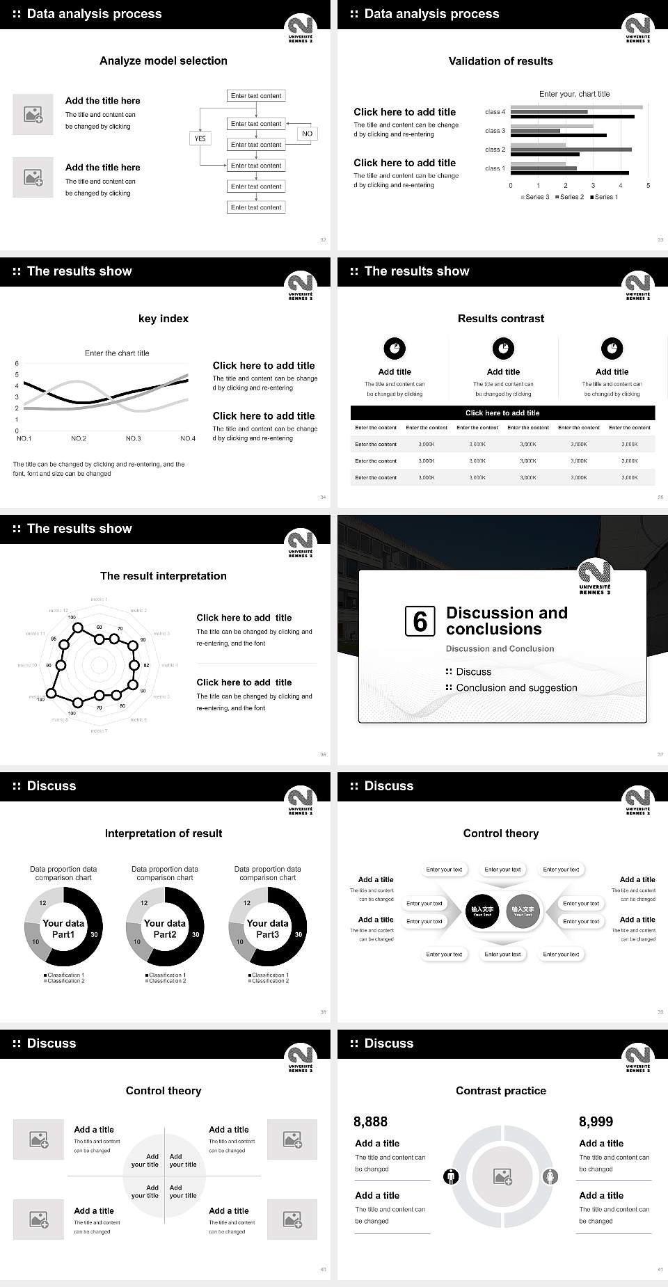 University of Rennes 2 Graduation Thesis Defense PPT Template4:3 ratio PPT effect preview image5