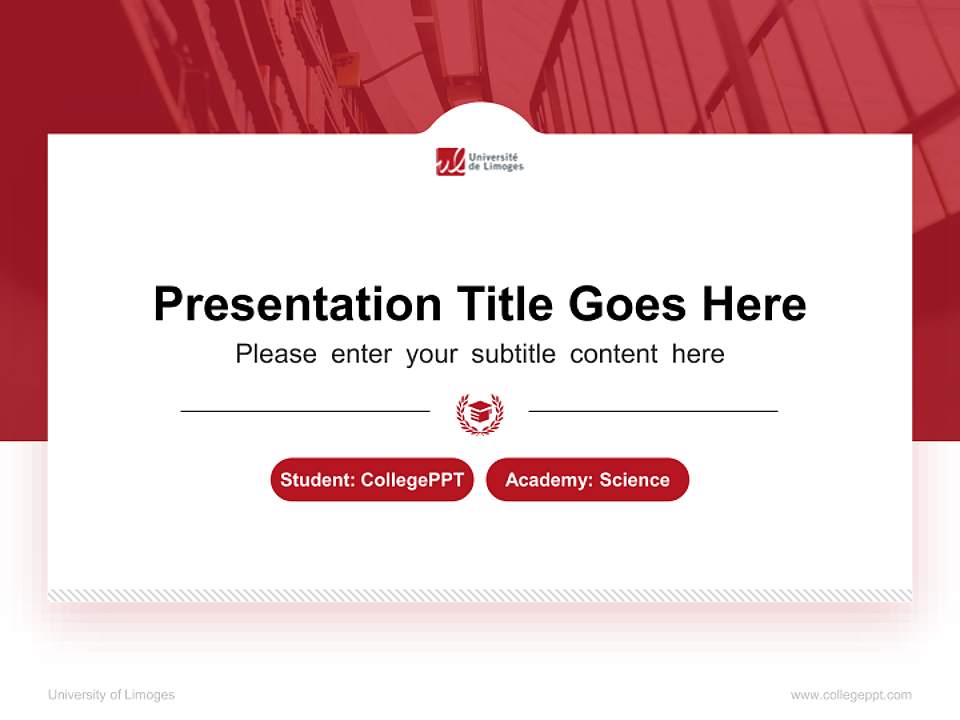 University of Limoges National Scholarship Defense PPT Template4:3 ratio PPT effect preview image4