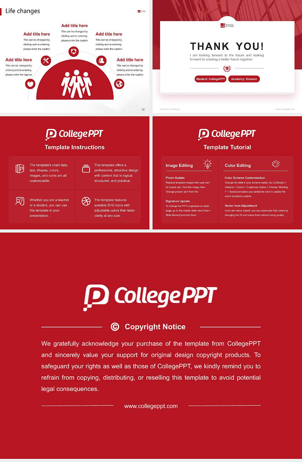 University of Limoges National Scholarship Defense PPT Template4:3 ratio PPT effect preview image4