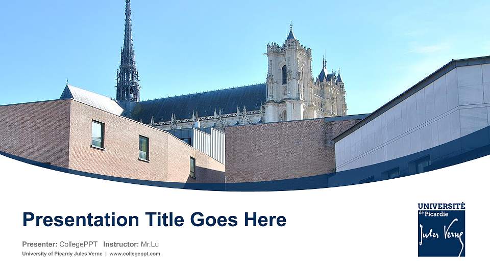 University of Picardy Jules Verne Course/Courseware Creation PPT Template16:9 ratio PPT effect preview image