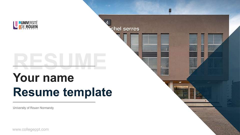 University of Rouen Normandy Resume PPT Template16:9 ratio PPT effect preview image1