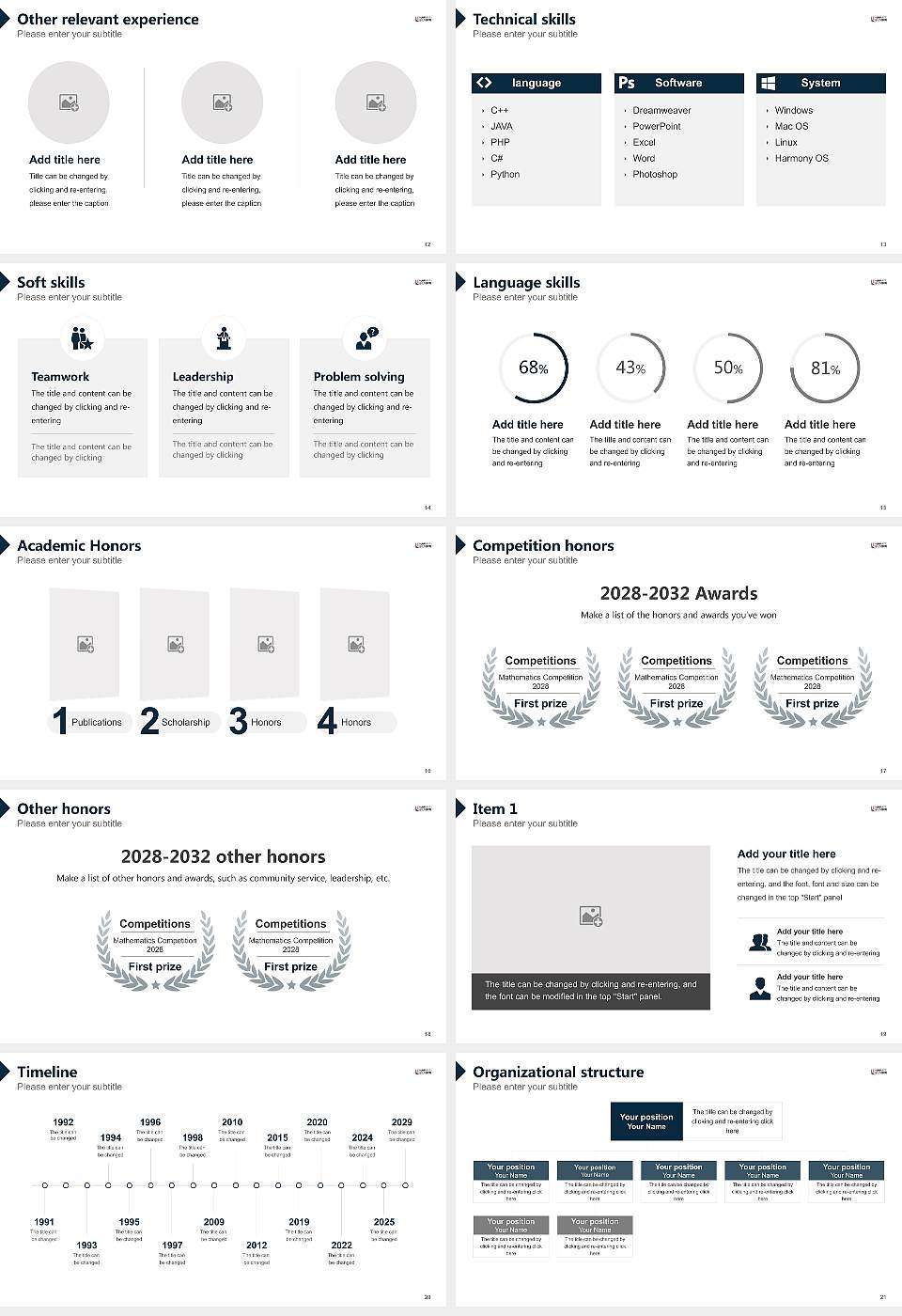 University of Rouen Normandy Resume PPT Template16:9 ratio PPT effect preview image3