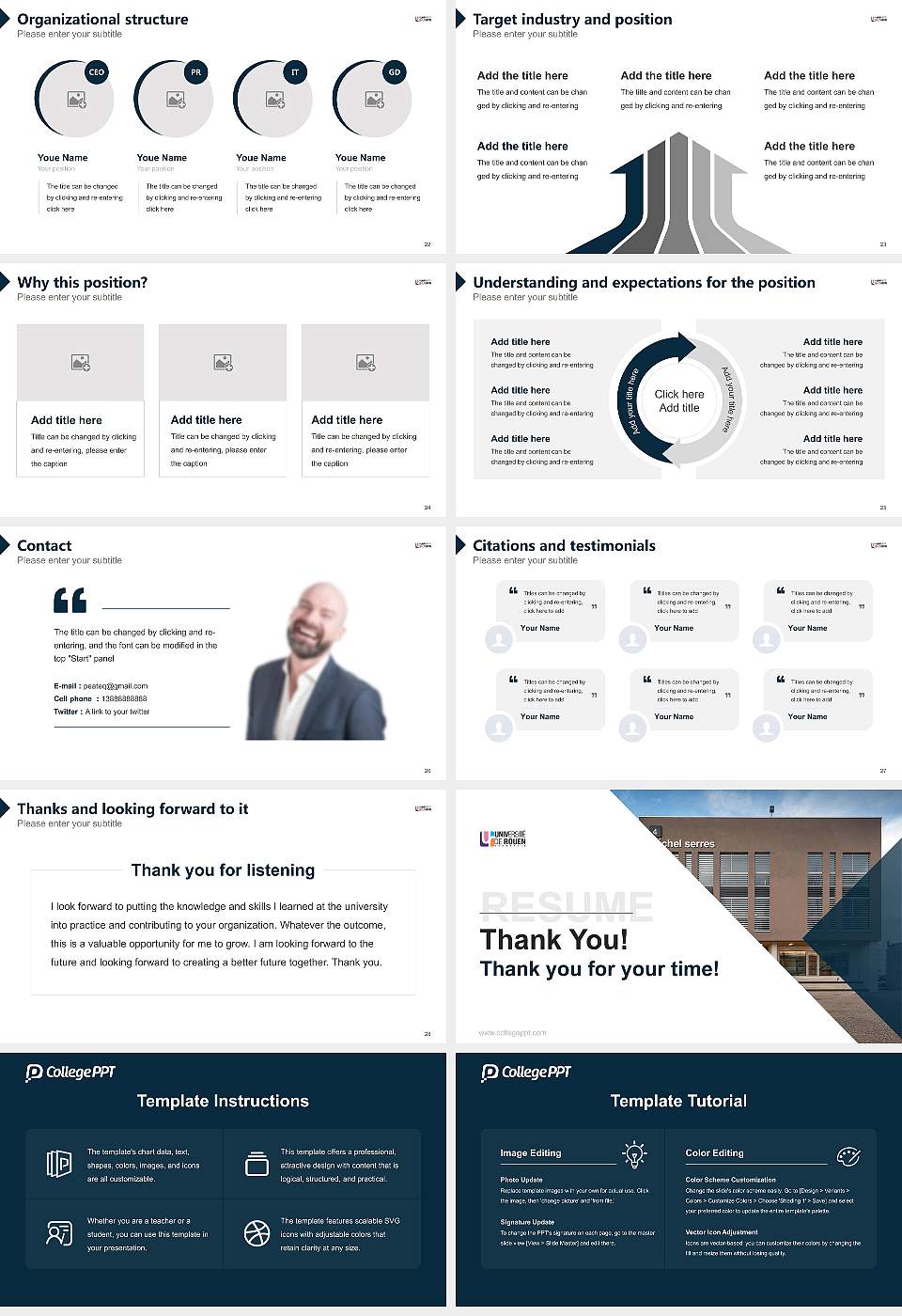 University of Rouen Normandy Resume PPT Template16:9 ratio PPT effect preview image4