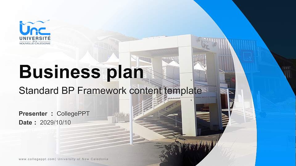 University of New Caledonia Competition/Entrepreneurship Contest PPT Template16:9 ratio PPT effect preview image