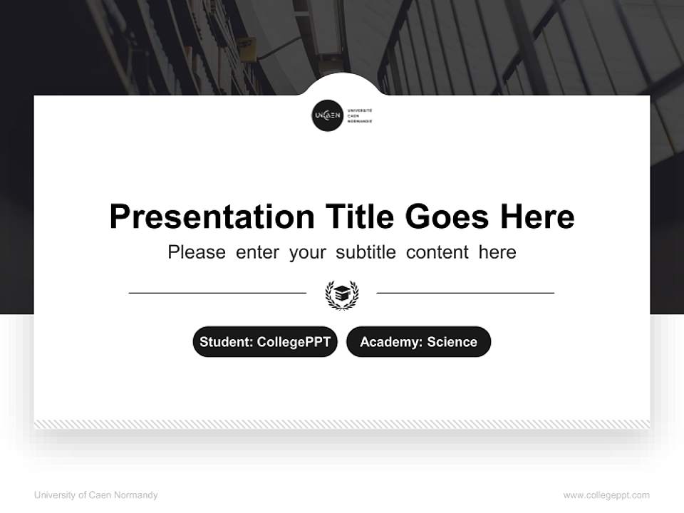 University of Caen Normandy National Scholarship Defense PPT Template4:3 ratio PPT effect preview image4