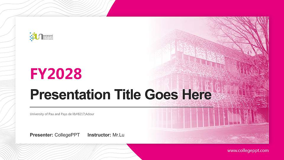 University of Pau and Pays de l’Adour Academic Presentation/Research Findings Report PPT Template16:9 ratio PPT effect preview image