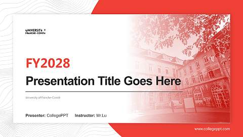 University of Franche-Comté Academic Presentation/Research Findings Report PPT Template