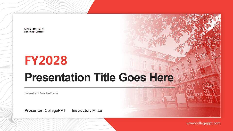 University of Franche-Comté Academic Presentation/Research Findings Report PPT Template16:9 ratio PPT effect preview image