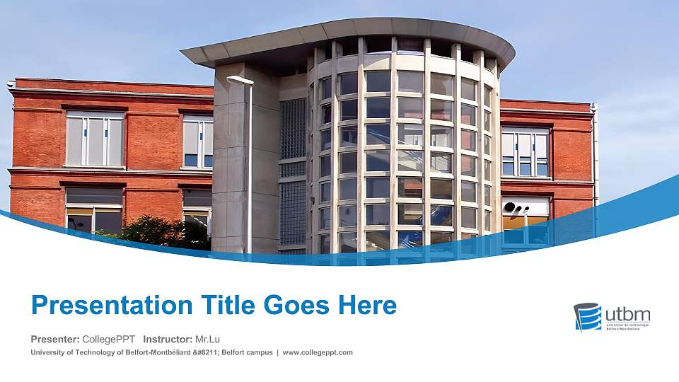 University of Technology of Belfort-Montbéliard – Belfort campus Course/Courseware Creation PPT Template16:9 ratio PPT effect preview image