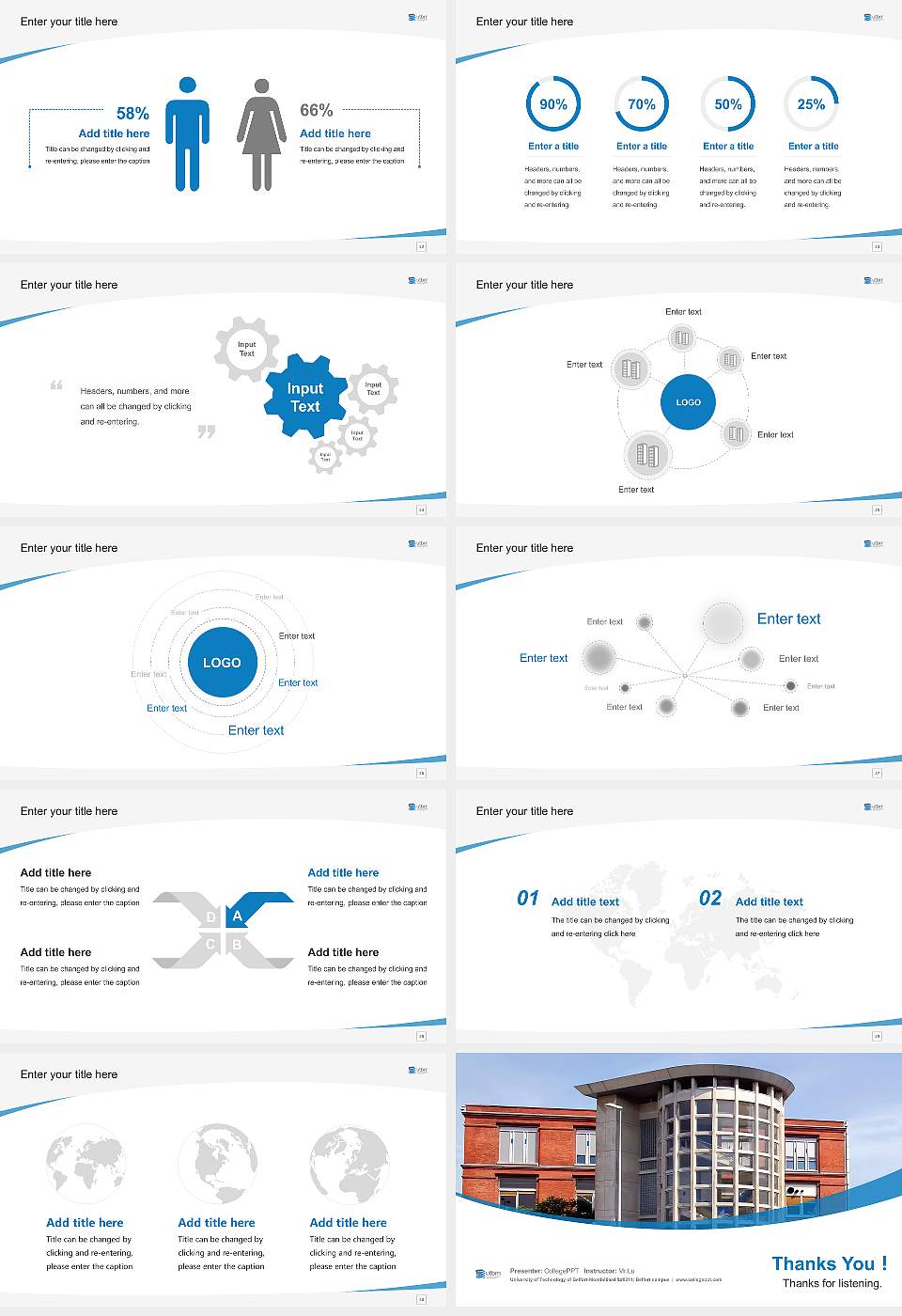 University of Technology of Belfort-Montbéliard – Belfort campus Course/Courseware Creation PPT Template16:9 ratio PPT effect preview image4
