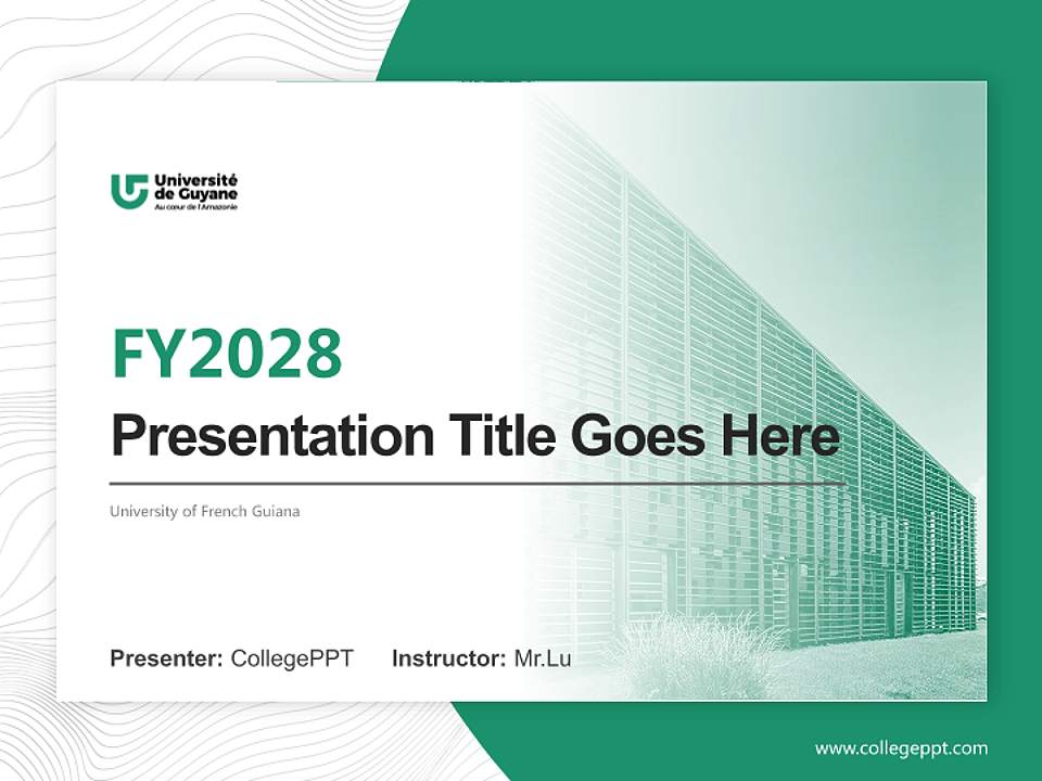 University of French Guiana Academic Presentation/Research Findings Report PPT Template4:3 ratio PPT effect preview image5