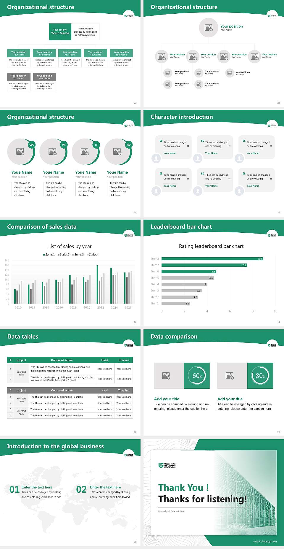 University of French Guiana Academic Presentation/Research Findings Report PPT Template4:3 ratio PPT effect preview image4