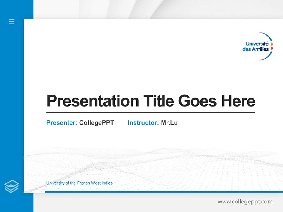 University of the French West Indies Thesis Proposal/Graduation Defense PPT Template4:3 ratio PPT effect preview image5