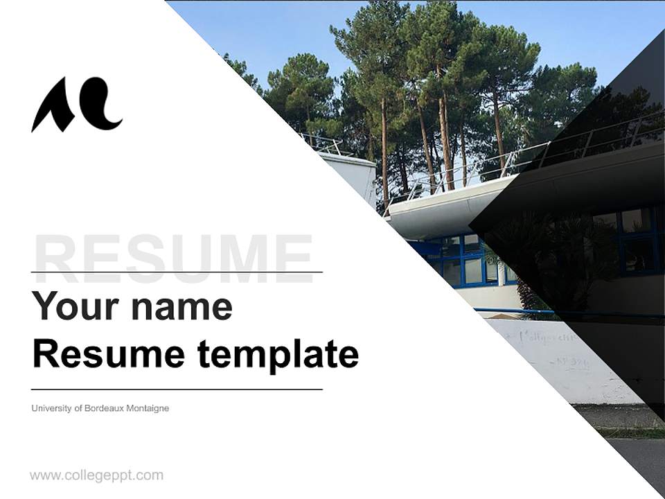 University of Bordeaux Montaigne Resume PPT Template4:3 ratio PPT effect preview image5