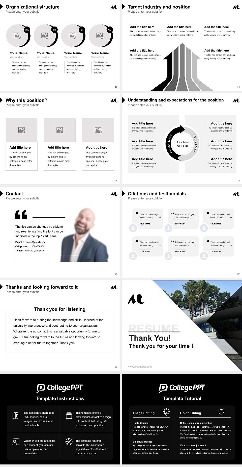 University of Bordeaux Montaigne Resume PPT Template4:3 ratio PPT effect preview image4