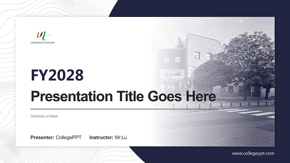 University of Artois Academic Presentation/Research Findings Report PPT Template16:9 ratio PPT effect preview image