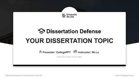 University of Lille Graduation Thesis Defense PPT Template