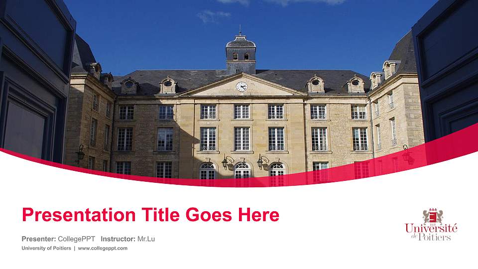 University of Poitiers Course/Courseware Creation PPT Template16:9 ratio PPT effect preview image