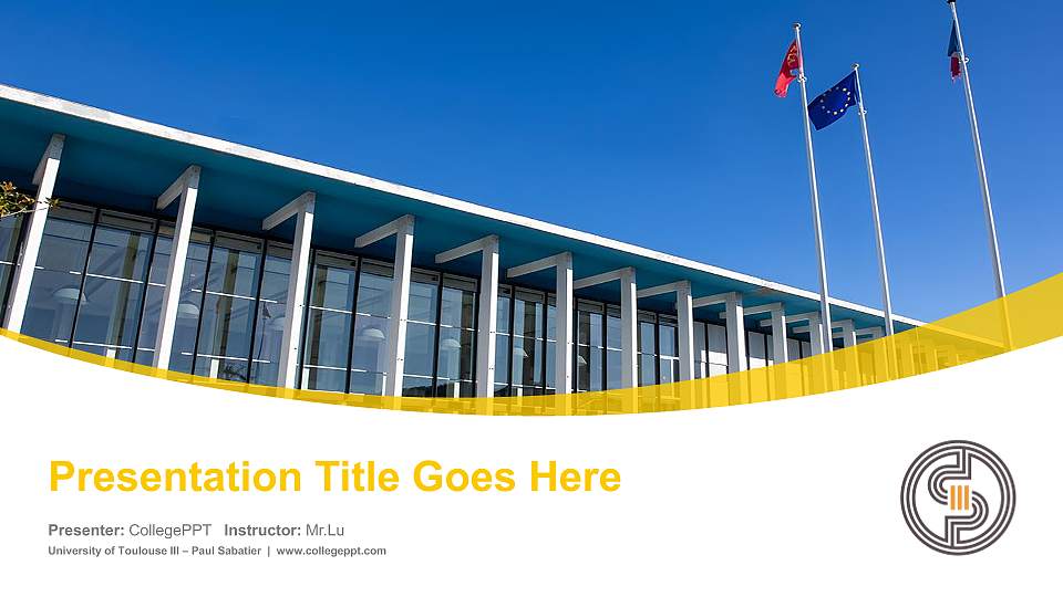 University of Toulouse III – Paul Sabatier Course/Courseware Creation PPT Template16:9 ratio PPT effect preview image