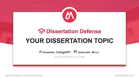University of Montpellier Graduation Thesis Defense PPT Template