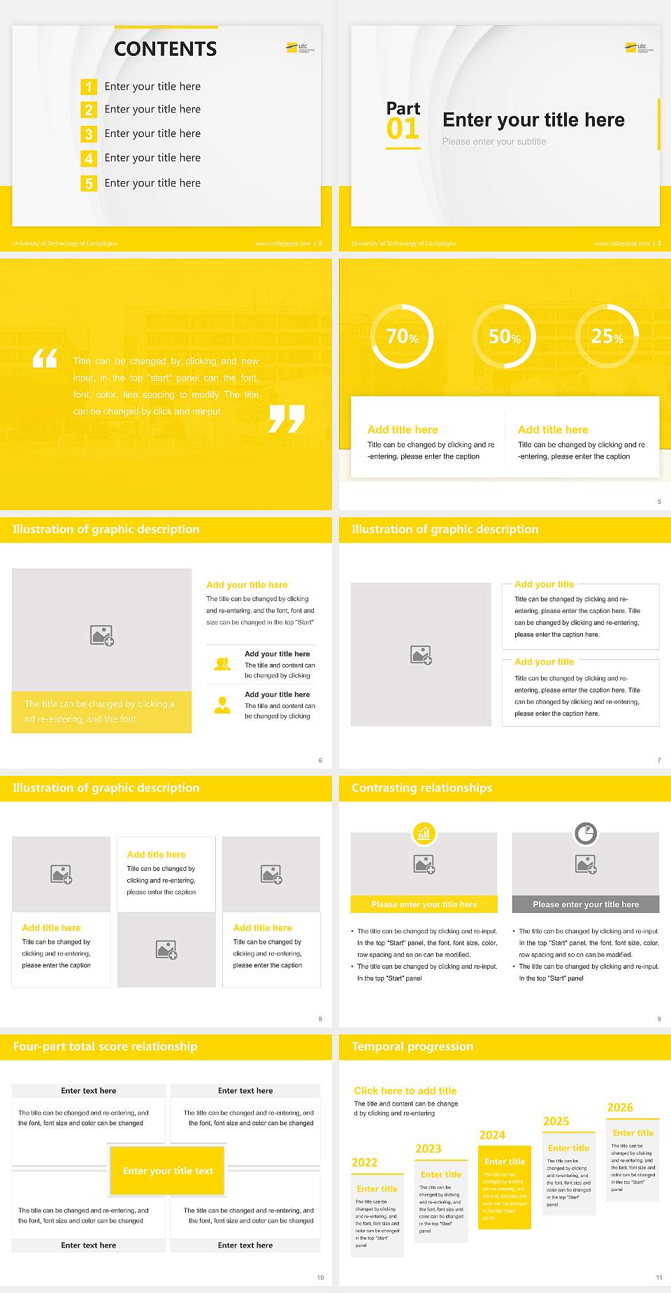 University of Technology of Compiègne Thesis Proposal/Graduation Defense PPT Template4:3 ratio PPT effect preview image2