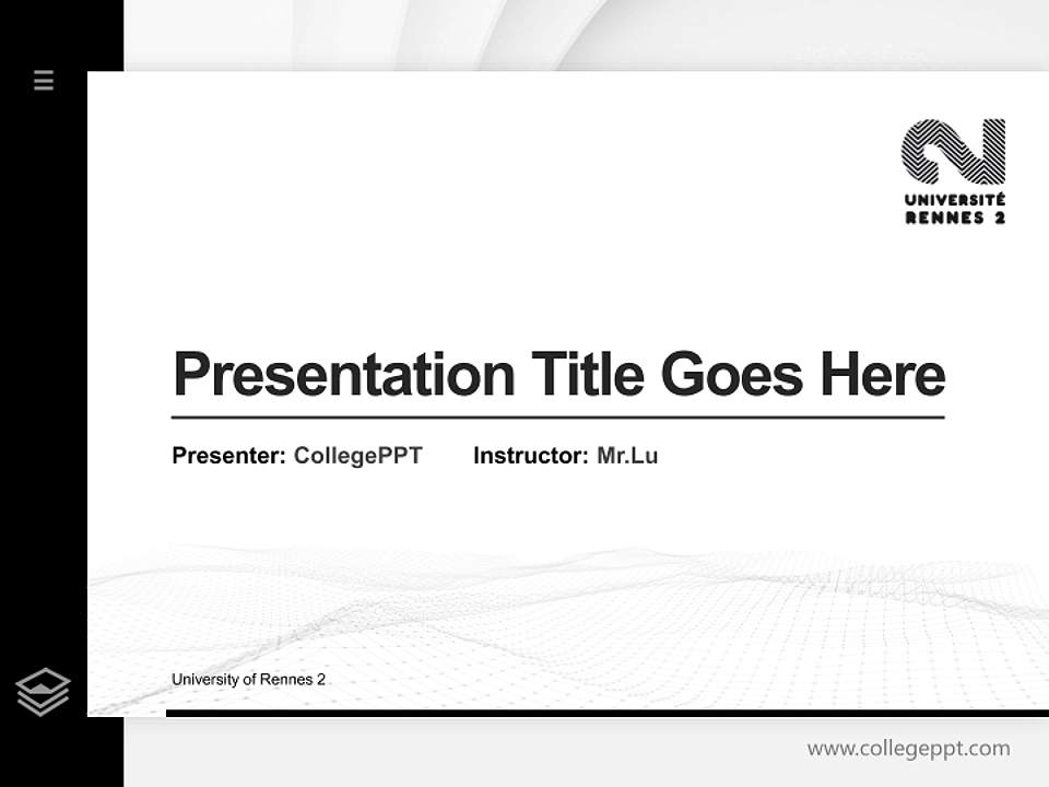University of Rennes 2 Thesis Proposal/Graduation Defense PPT Template4:3 ratio PPT effect preview image5
