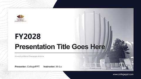 University of Reims Champagne-Ardenne Academic Presentation/Research Findings Report PPT Template