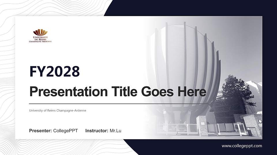 University of Reims Champagne-Ardenne Academic Presentation/Research Findings Report PPT Template16:9 ratio PPT effect preview image