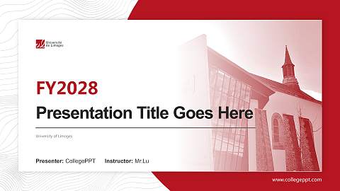 University of Limoges Academic Presentation/Research Findings Report PPT Template