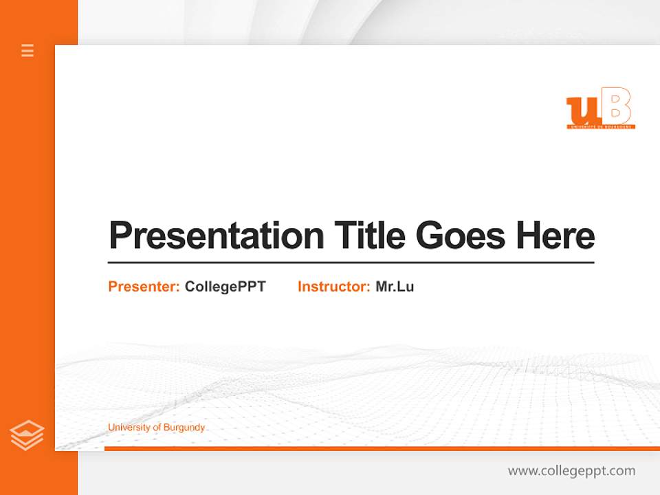 University of Burgundy Thesis Proposal/Graduation Defense PPT Template4:3 ratio PPT effect preview image5